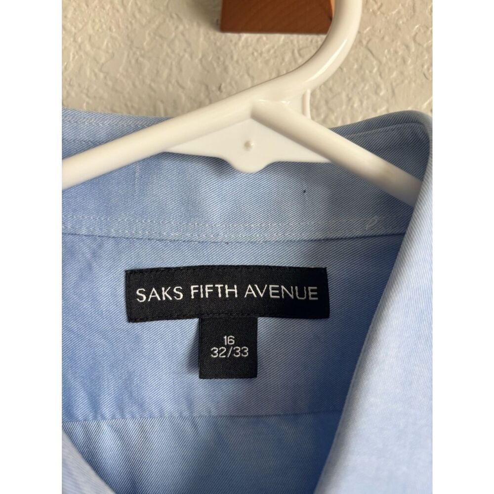 Saks Fifth Avenue Light Blue Spread Collar Dress Shirt w/French Cuffs - Picture 3 of 6
